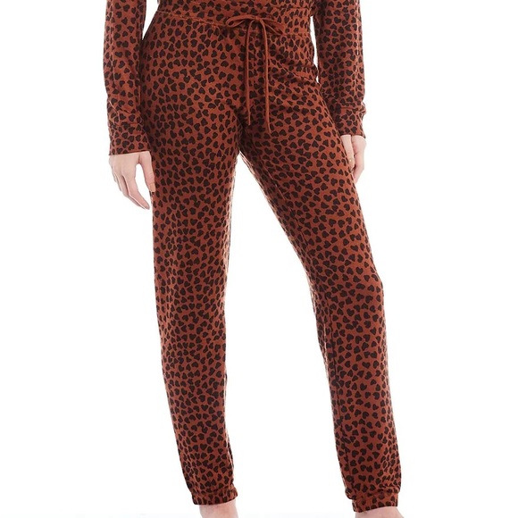🔆PJ SALVAGE🔆MOCHA CHEETAH TOP MATCHING PANTS SET SUPER SOFT - Picture 4 of 13